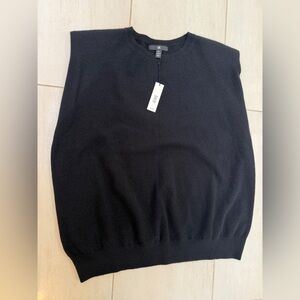 NWT Banana Republic 100% Sleveless Cashmere Sweater in Black XL